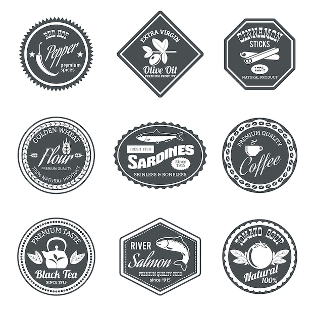 Collection of geometric badges