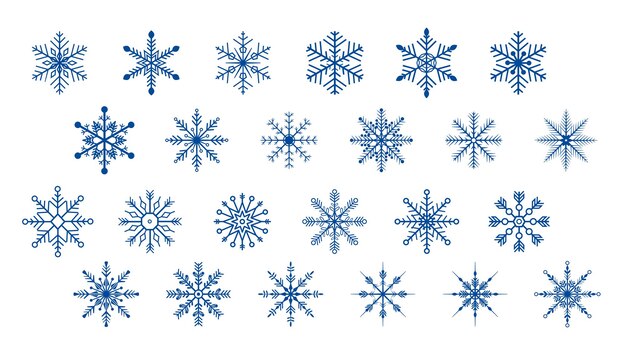 Коллекция геометрических рождественских снежинок для зимнего отдыха