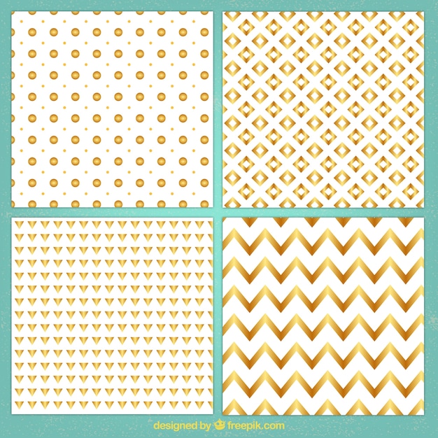 Collection of geometric golden patterns