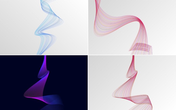 Free Vector collection of geometric minimal lines pattern set
