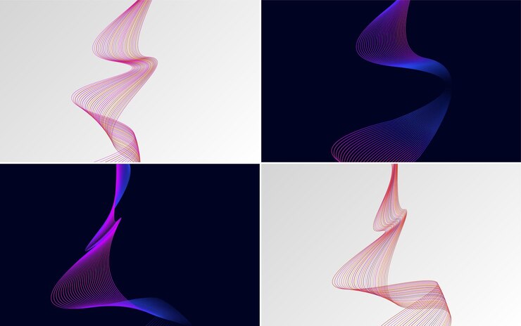 Free Vector collection of geometric minimal lines pattern set