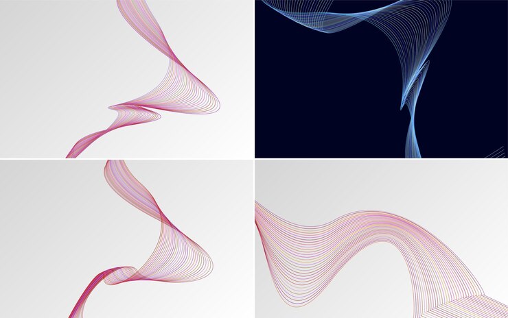 Free Vector collection of geometric minimal lines pattern set