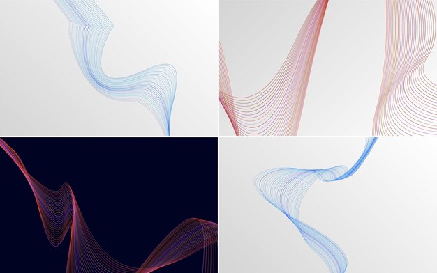 Collection of geometric minimal lines pattern set