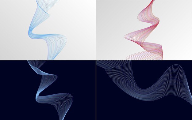 Collection of geometric minimal lines pattern set