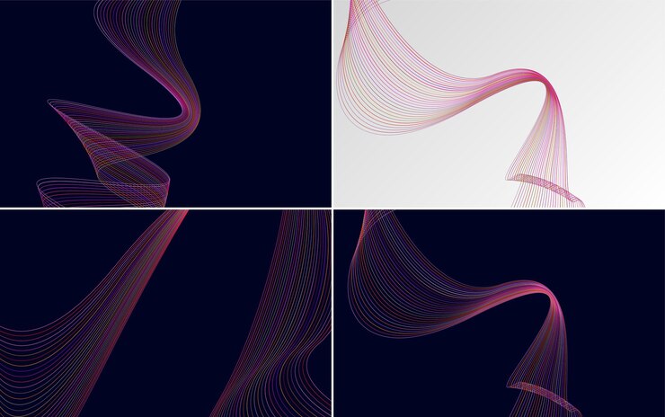Free Vector collection of geometric minimal lines pattern set