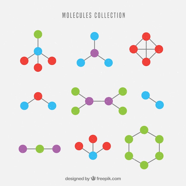 분자의 기하학적 모양의 컬렉션
