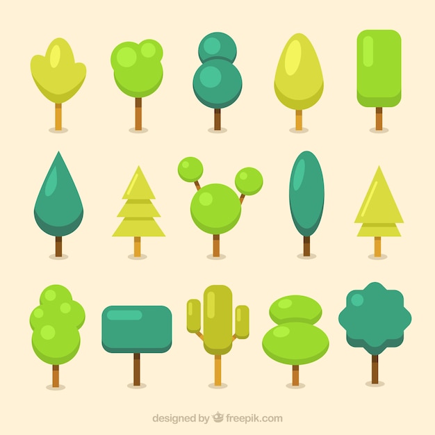 Free vector collection of geometric trees