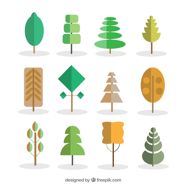 Free vector collection of geometric trees