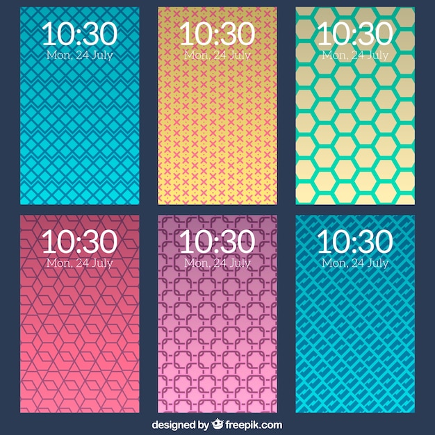 Free vector collection of geometric wallpapers for the mobile