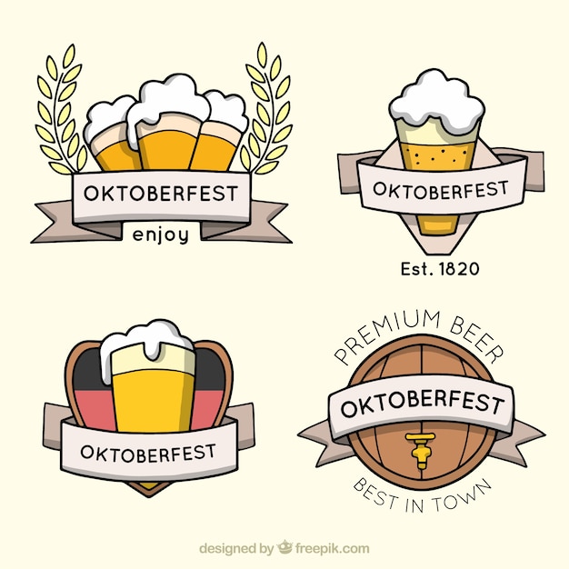 Free vector collection of german beer badges