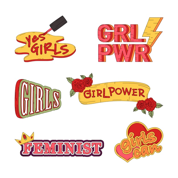 Free vector collection of girl power vectors