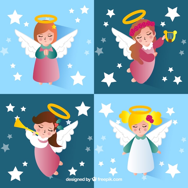 Raccolta di ragazze angeli per natale