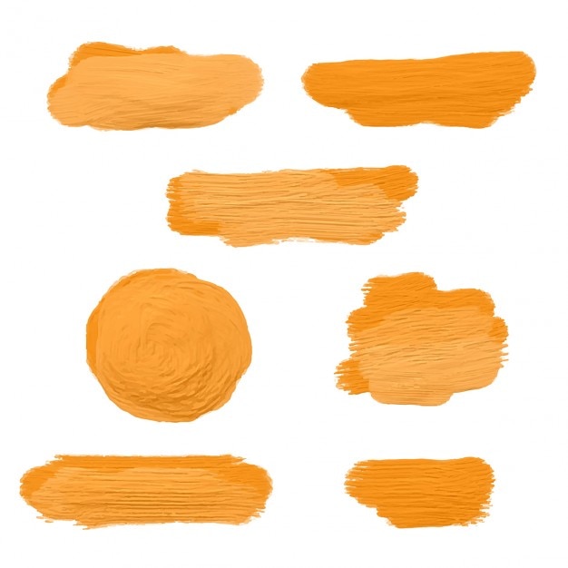 Free Vector collection of gold acrylic paint smears