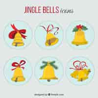 Free vector collection of gold jingle bells