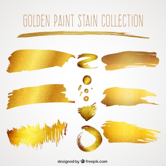 Collection of golden brush stroke