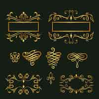 Free vector collection of golden calligraphic ornaments