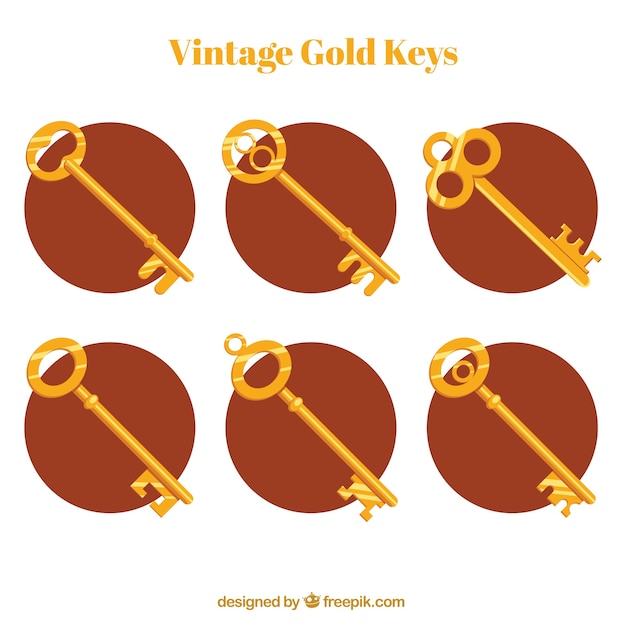 Free vector collection of golden keys