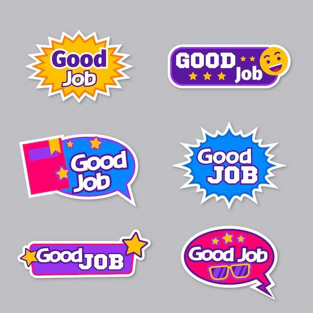 Collection of good job stickers