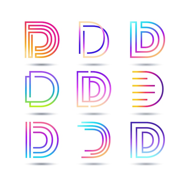 Коллекция шаблонов логотипов gradient d