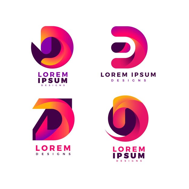 Коллекция логотипов gradient d