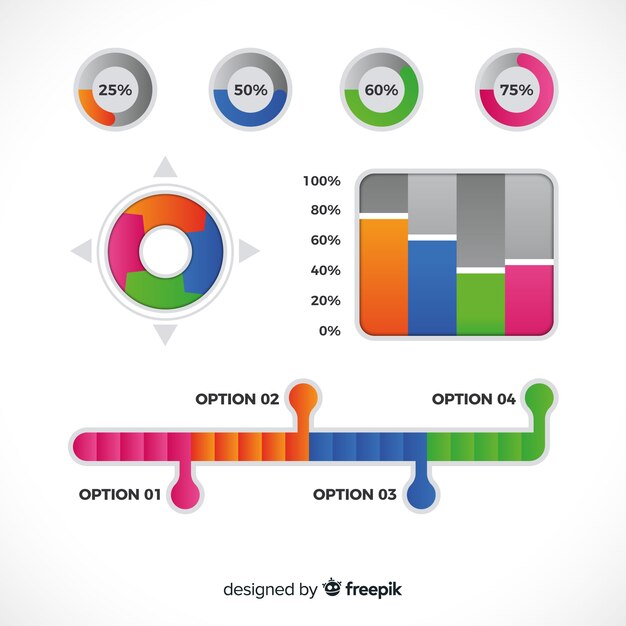 Collection of gradient infographic element