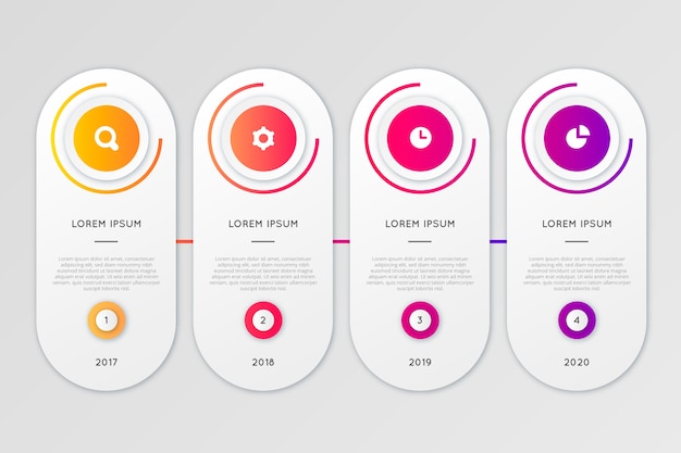 Free vector collection of gradient infographics