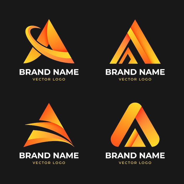 Free vector collection of gradient a logo template