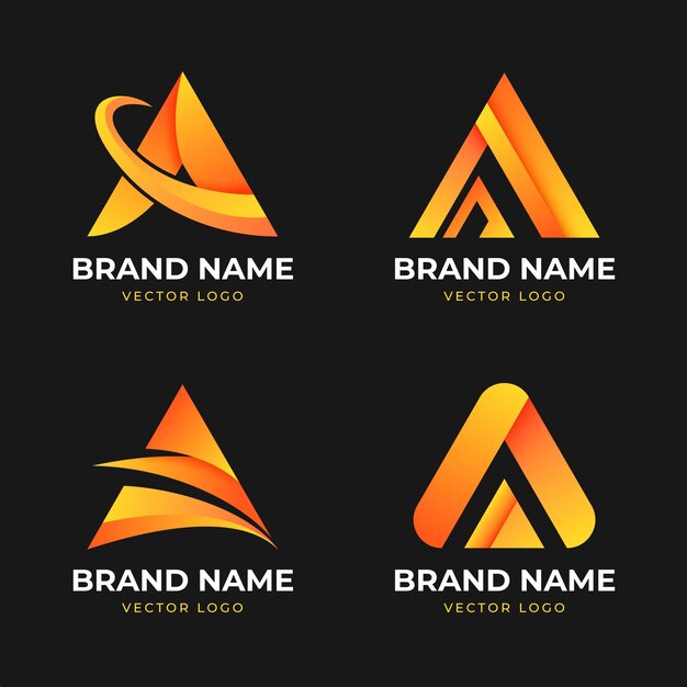 Collection of gradient a logo template
