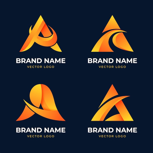 Collection of gradient a logo template