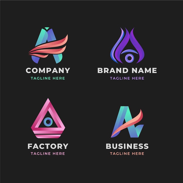 Collection of gradient a logos