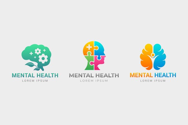Collection of gradient mental health logo