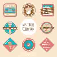 Free vector collection of great music labels