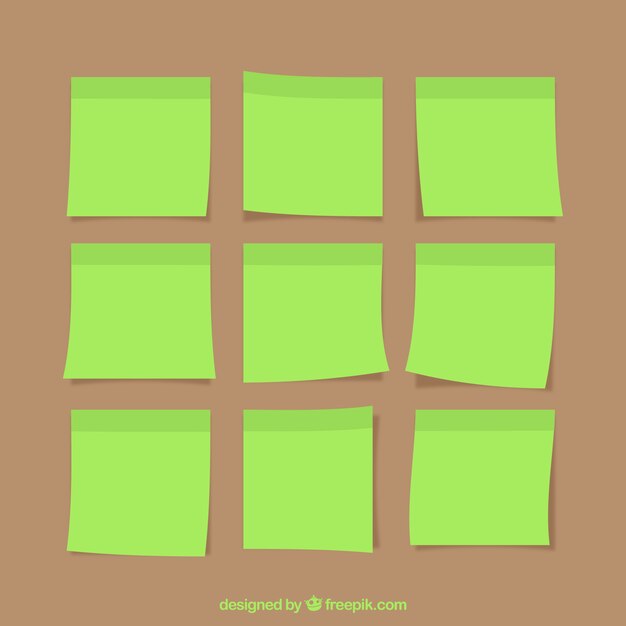 Collection of green sticky notes