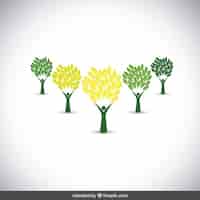 Free vector collection of green tree logos
