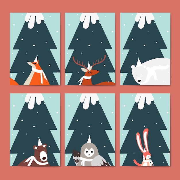 Collection of greeting cards vector