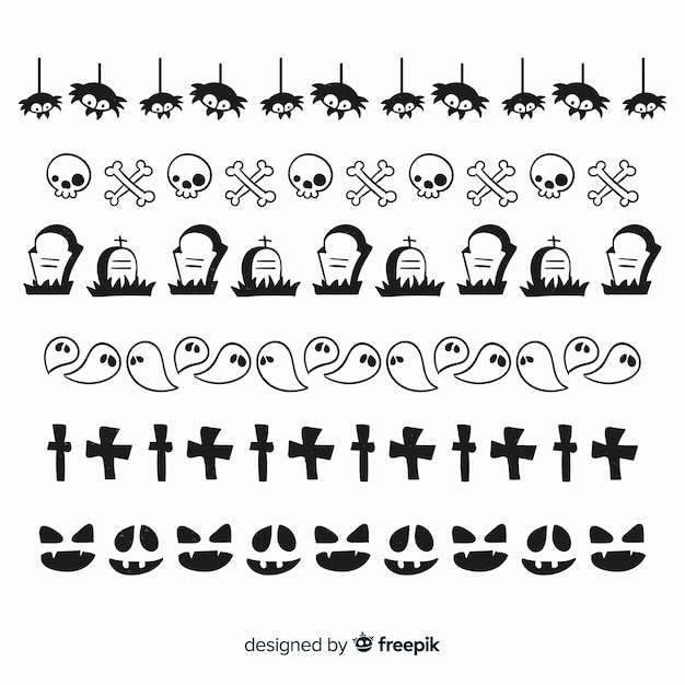 Free vector collection of halloween borders