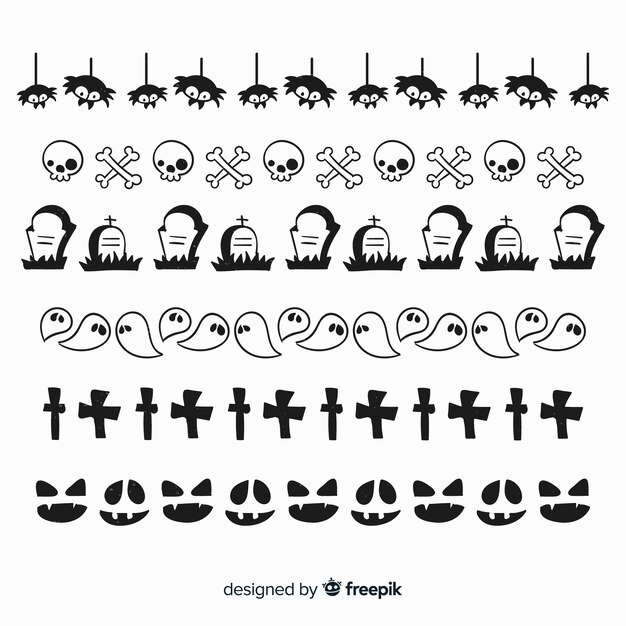 Free Vector collection of halloween borders