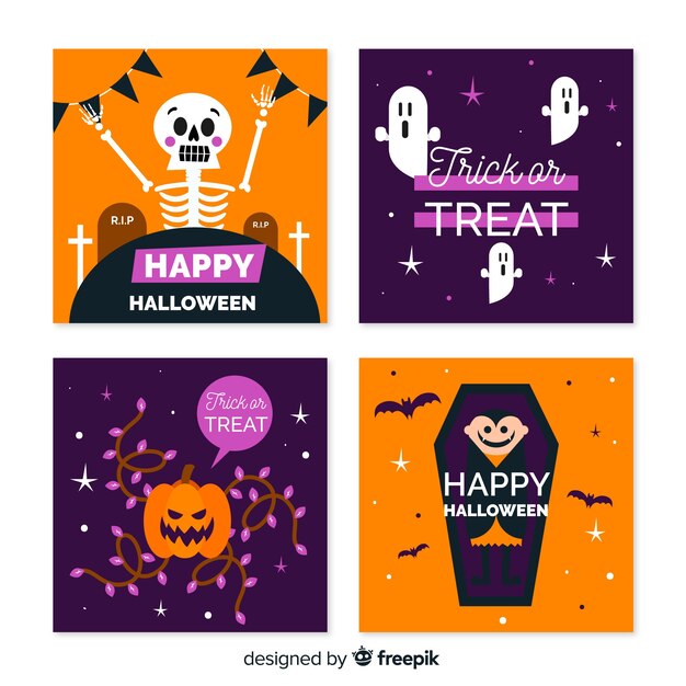 Collezione di carte di halloween