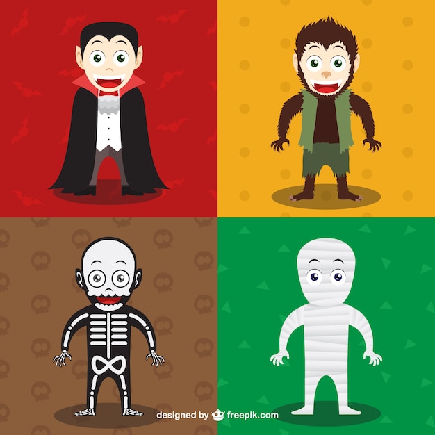 Collection of halloween characters