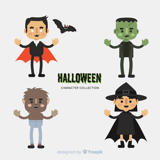 Collection of halloween characters