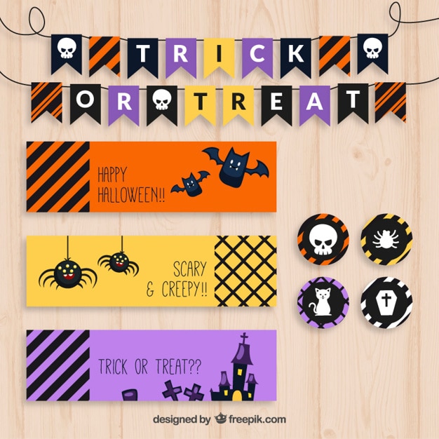 Free vector collection of halloween decoration