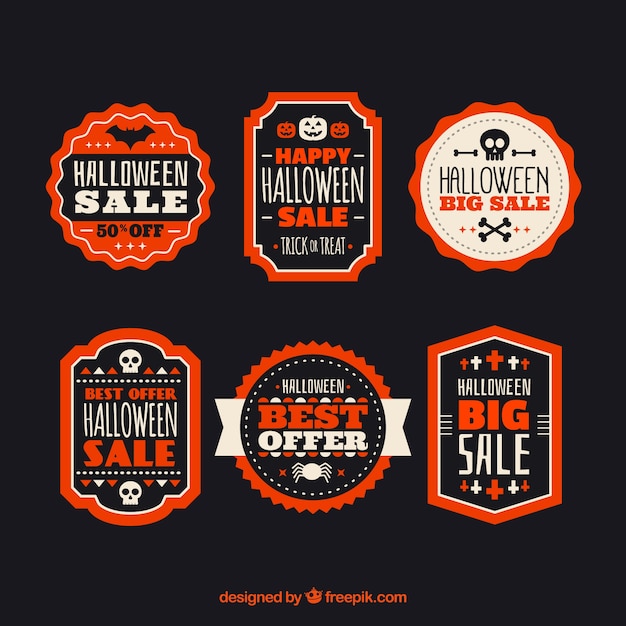 Free vector collection of halloween discount sticker