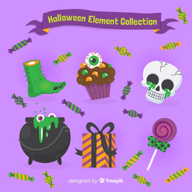 Collection of halloween elements