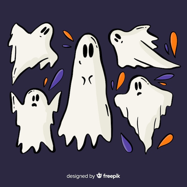 Collection of halloween ghosts