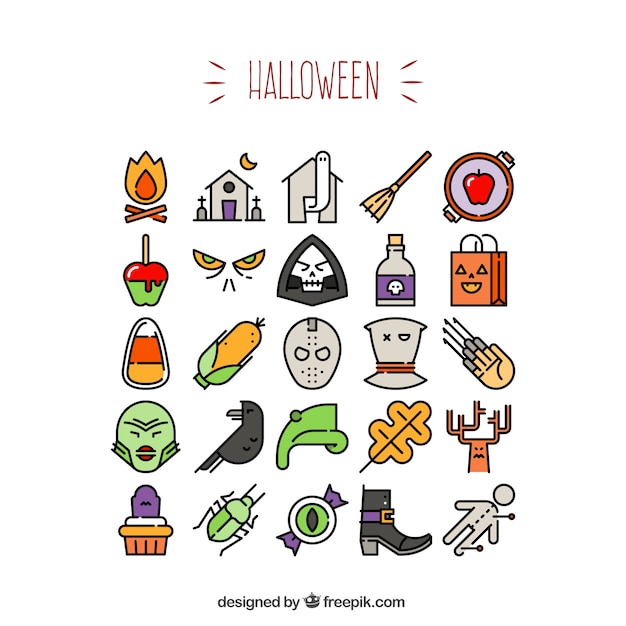 Collection of halloween icons