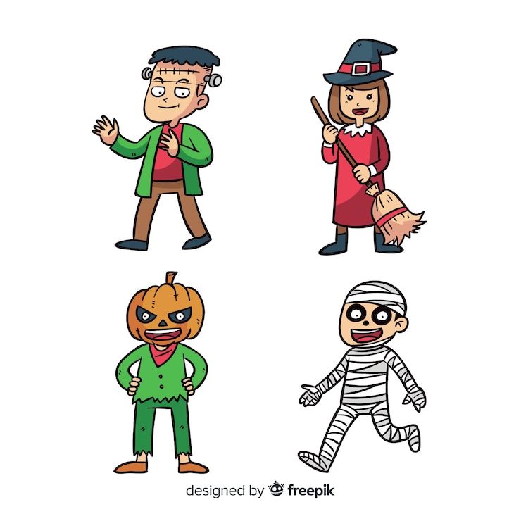 무료 Vector 할로윈 키즈 컬렉션