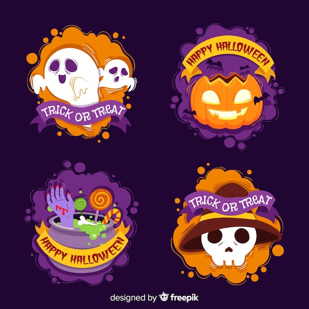 Free vector collection of halloween labels