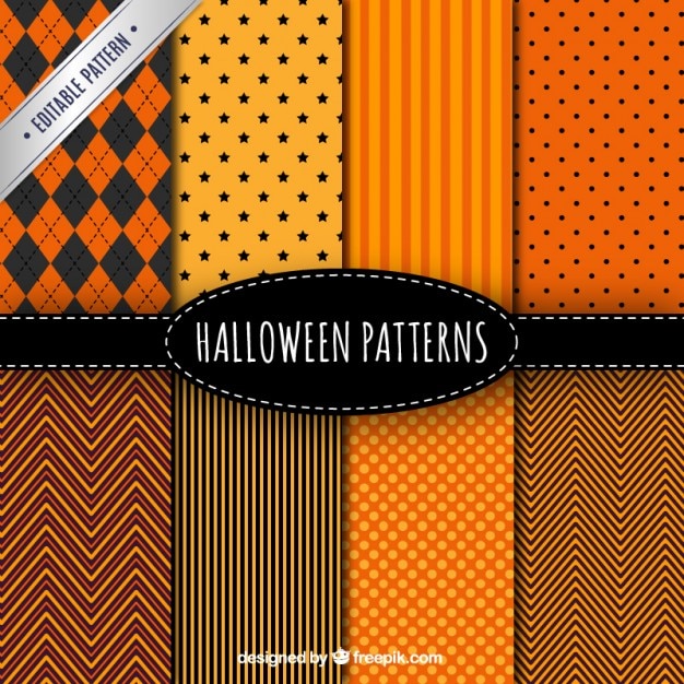 Free vector collection of halloween patterns