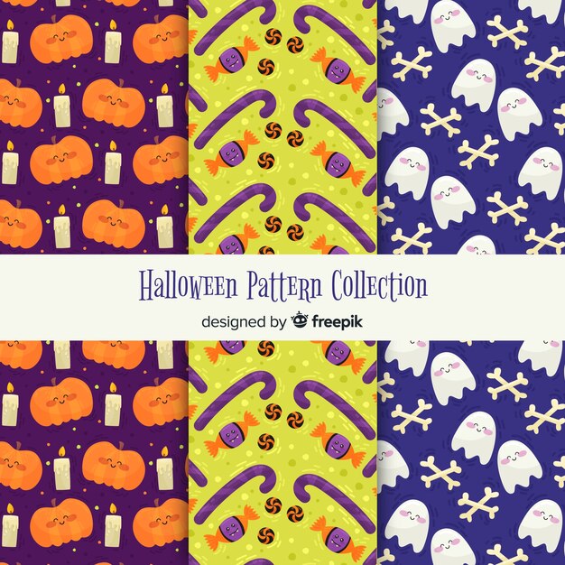 Free vector collection of halloween patterns