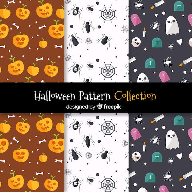 Free vector collection of halloween patterns